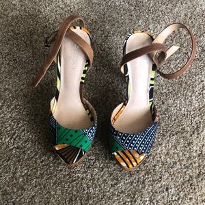 Multi color platform heels